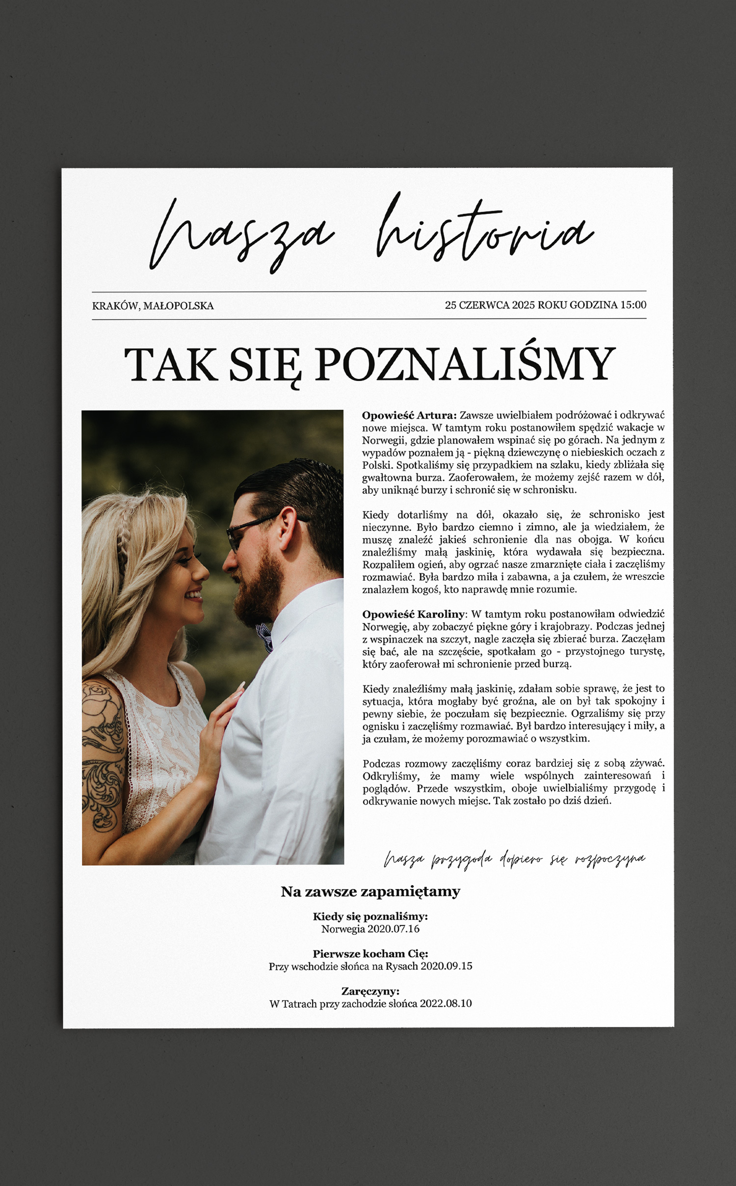 Gazeta ślubna, gazeta weselna